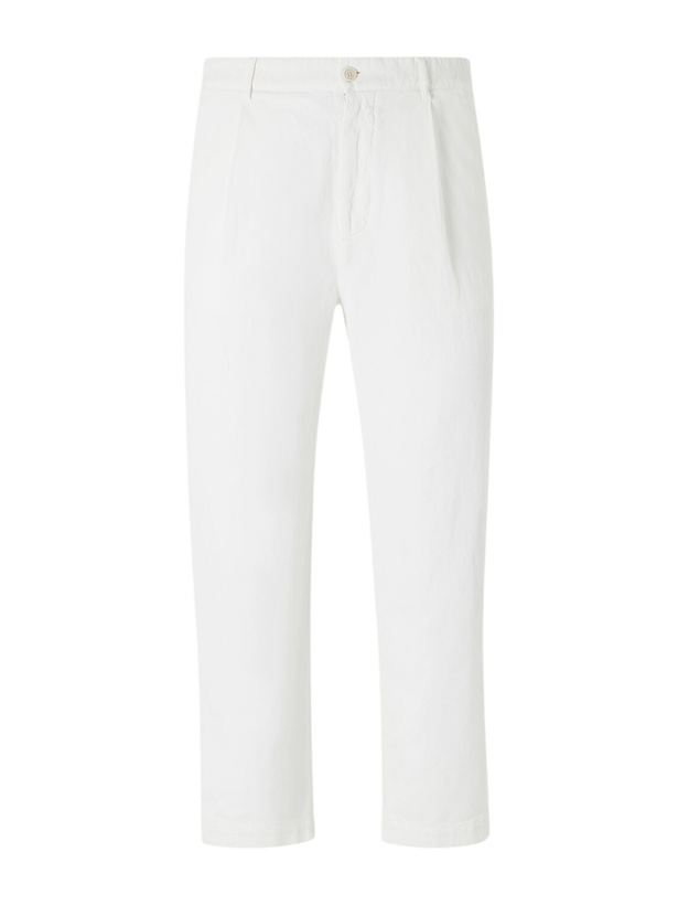 Photo: Barena - Cropped Tapered Cotton And Linen-Blend Corduroy Trousers - White