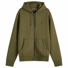 Polo Ralph Lauren Men's Double Knit Zip Hoodie in Company Olive