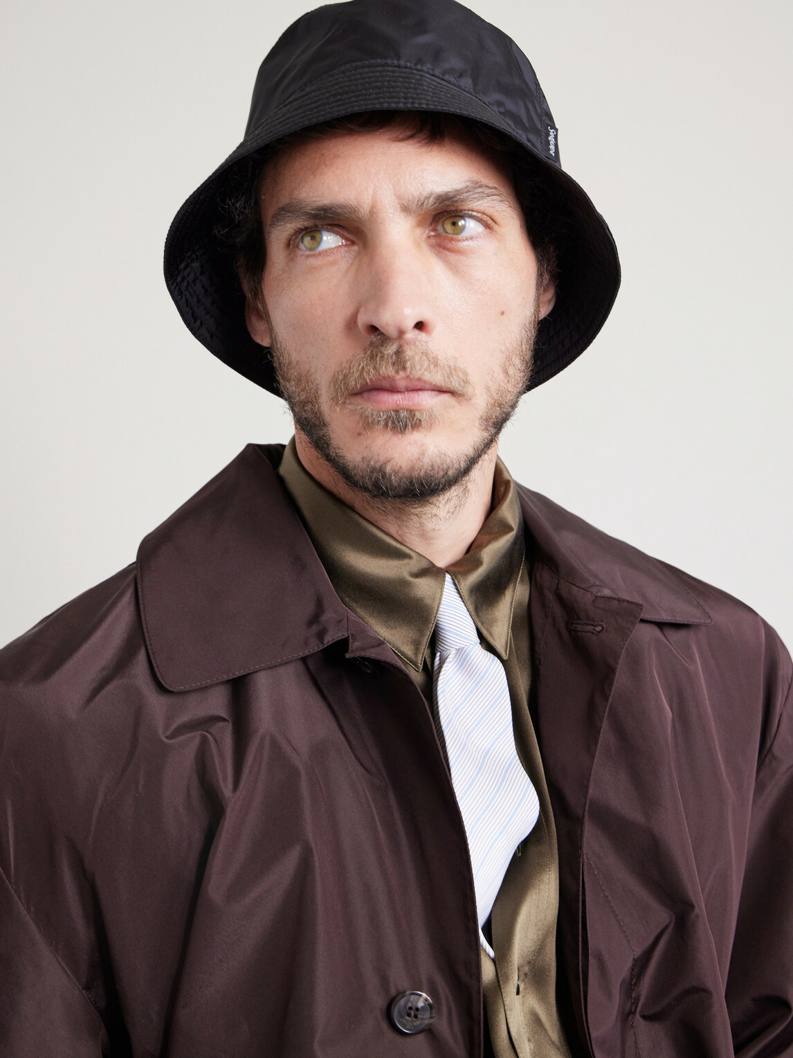 SAINT LAURENT - Recycled Shell Bucket Hat - Black