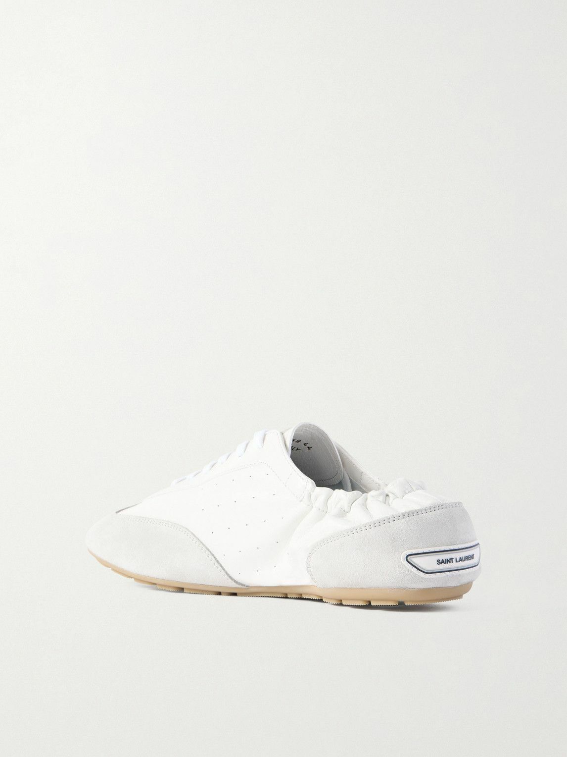 SAINT LAURENT - Lewis Suede and Full-Grain Leather Sneakers - White