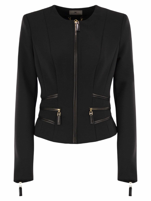Photo: Elisabetta Franchi Double Crepe Jacket With Zip Details