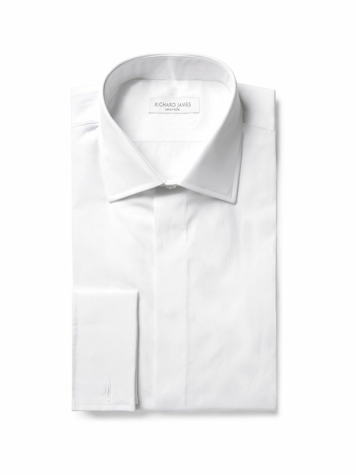 Photo: Richard James - White Slim-Fit Double-Cuff Cotton-Poplin Shirt - White