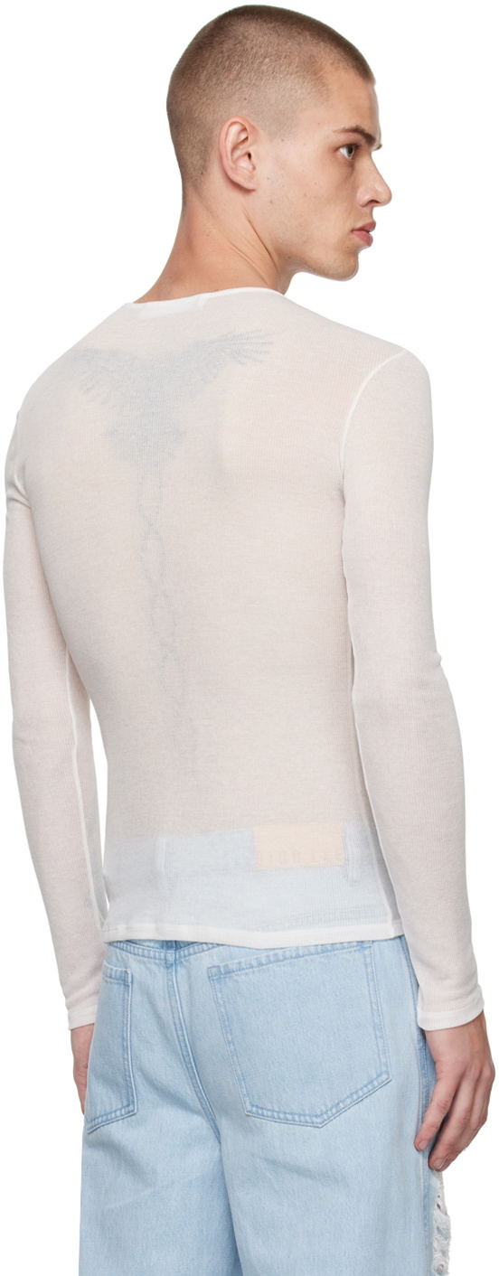 Dion Lee White Croc Long Sleeve T-Shirt