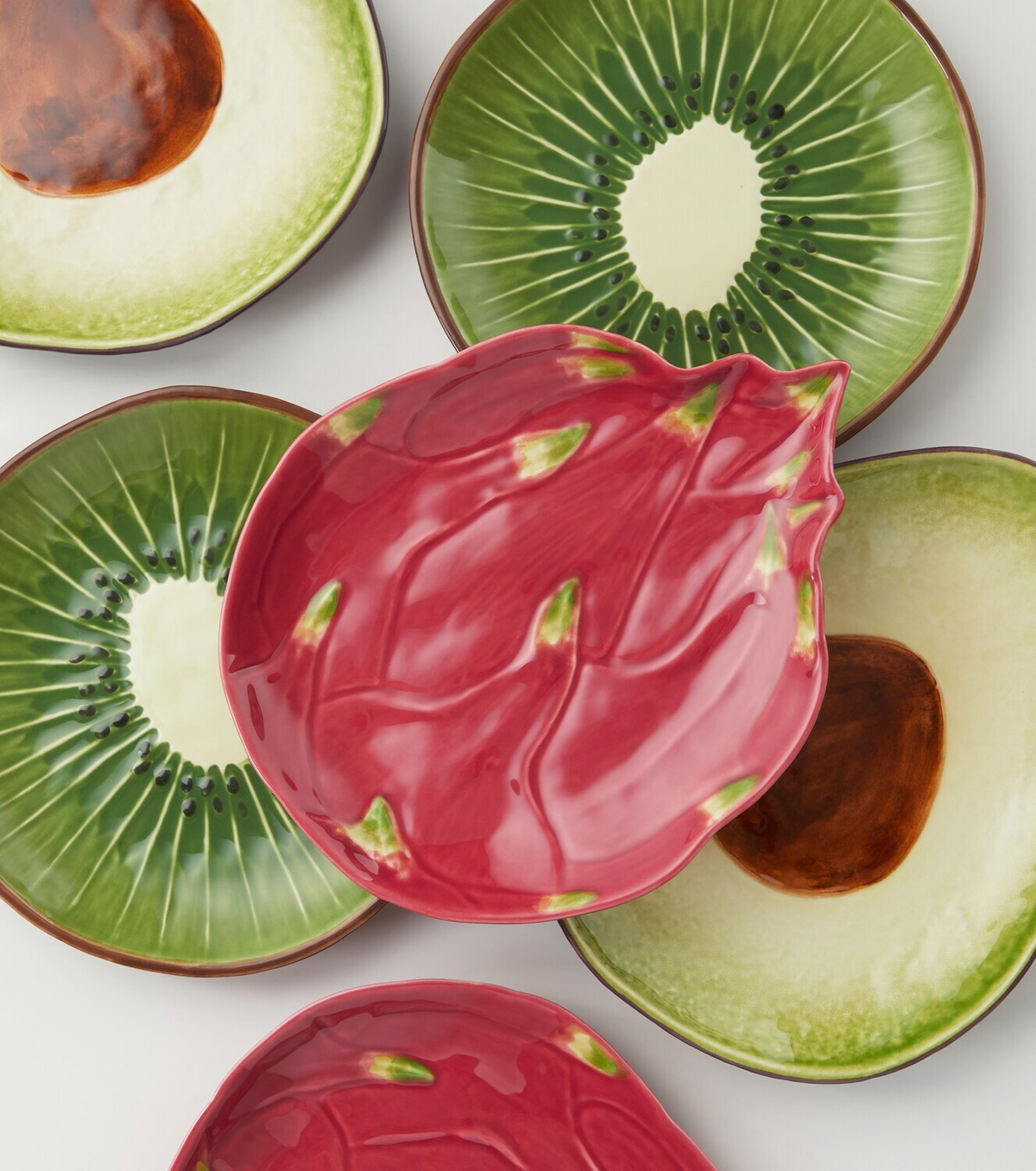 Bordallo Pinheiro Tropical Fruits Kiwi set of 4 earthenware dessert plates