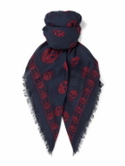 Alexander McQueen - Fringed Printed Modal and Silk-Blend Scarf