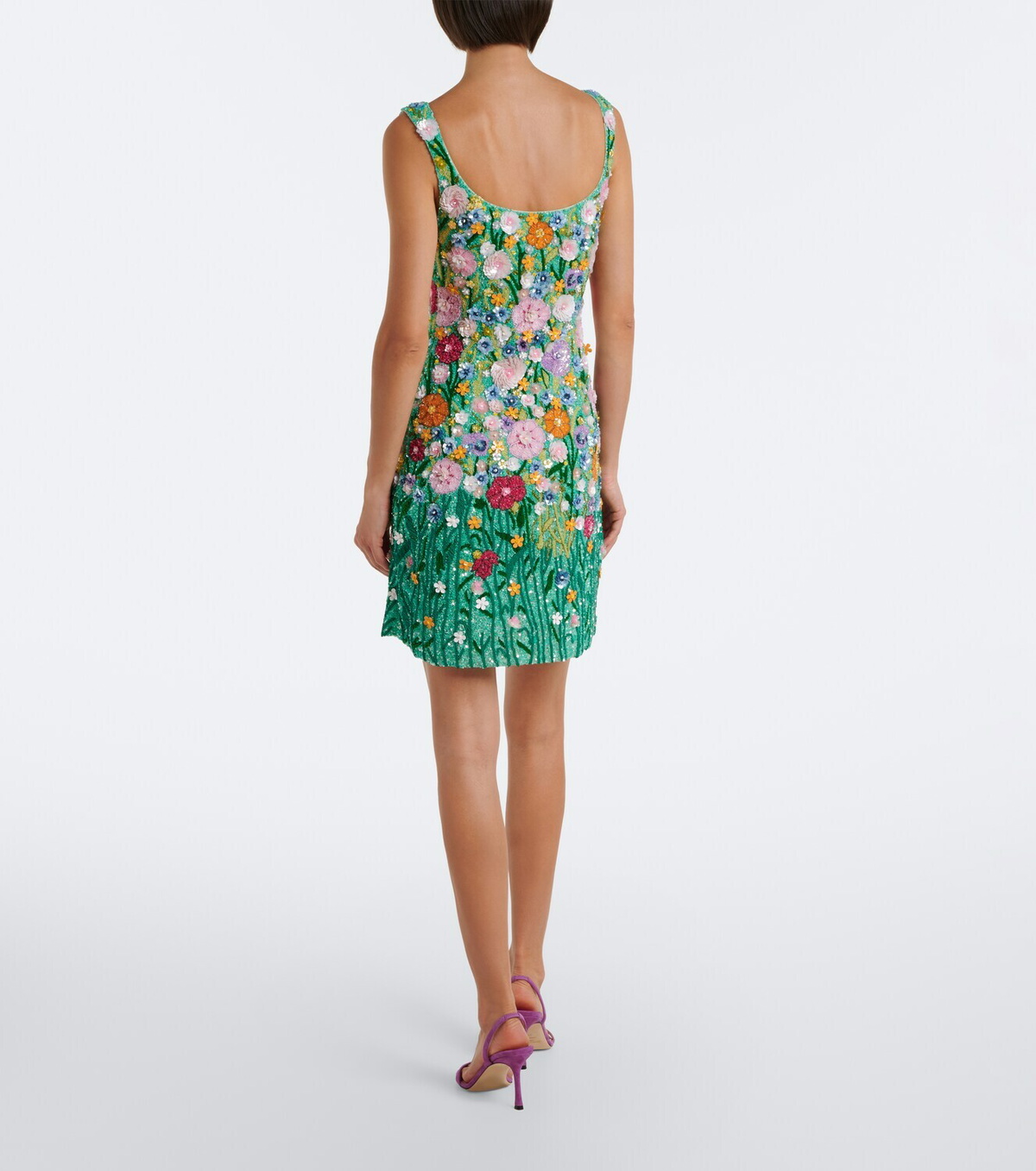 Là Fuori Embellished floral-appliqué minidress