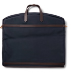 Mismo - Leather-Trimmed Nylon Garment Bag - Blue