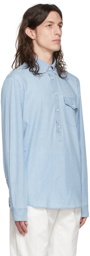 Brunello Cucinelli Blue Cotton Shirt