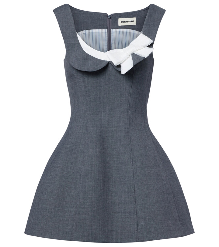 Photo: Shushu/Tong Bow-detail twill minidress