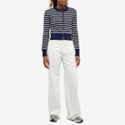 AMI Paris Women's AMI Sailor Stripe Cardigan in Nautic Blue/Natural White