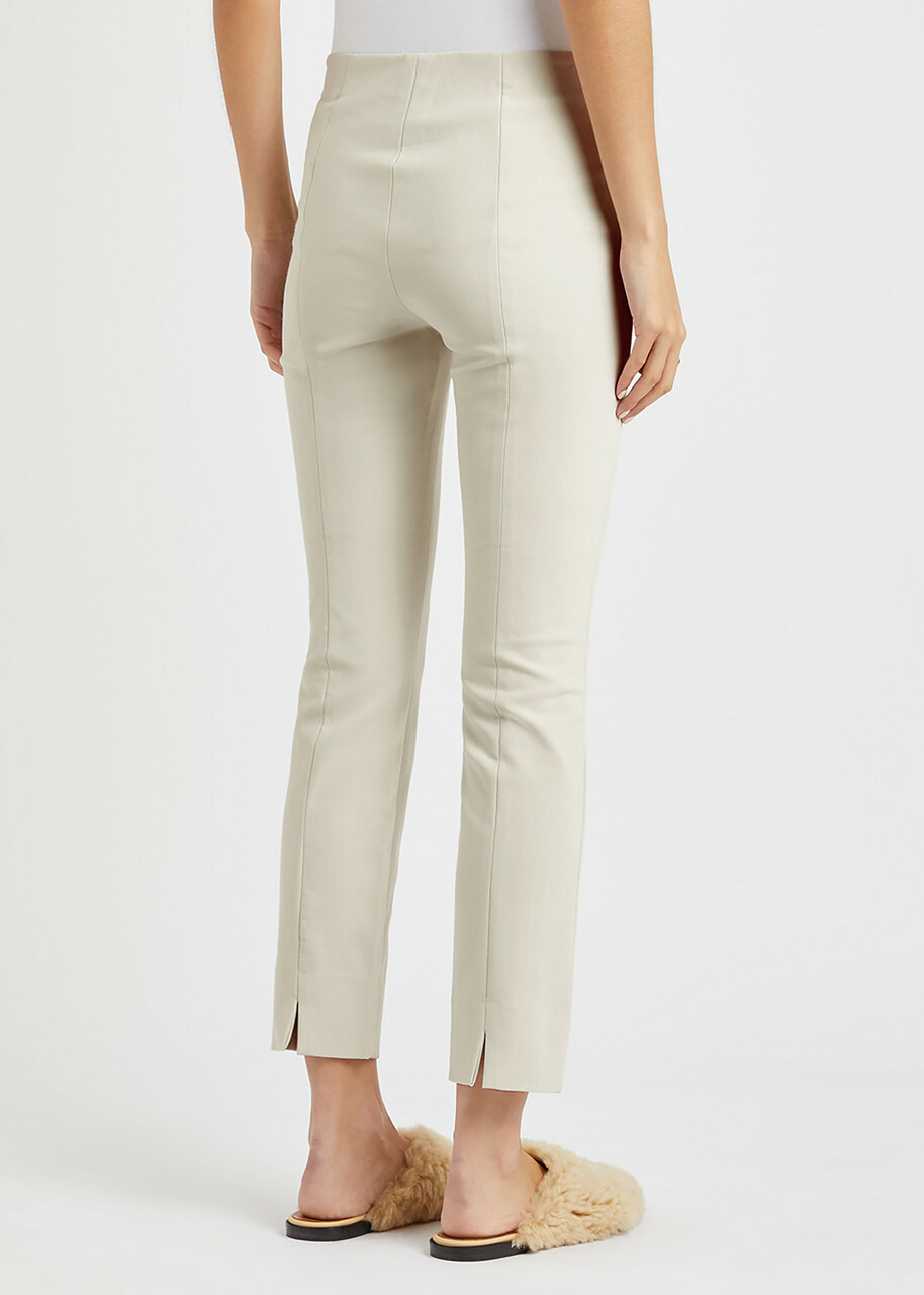 Vince Slim-leg Stretch-jersey Trousers Off White