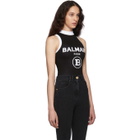 Balmain Black Knit Logo Bodysuit