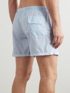 Thom Sweeney - Straight-Leg Mid-Length Striped Swim Shorts - Blue