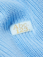 Abc. 123. - Logo-Embroidered Ribbed Cotton Sweater - Blue