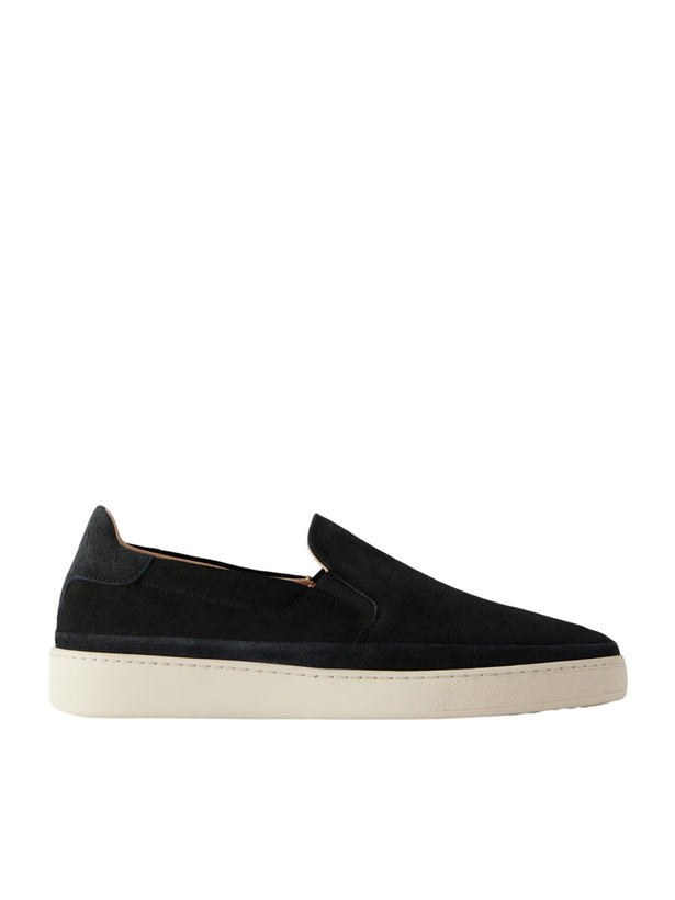 Photo: Mulo - Suede Slip-On Sneakers - Black
