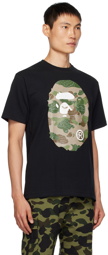 BAPE Black Layered Line Camo Big Ape Head T-Shirt