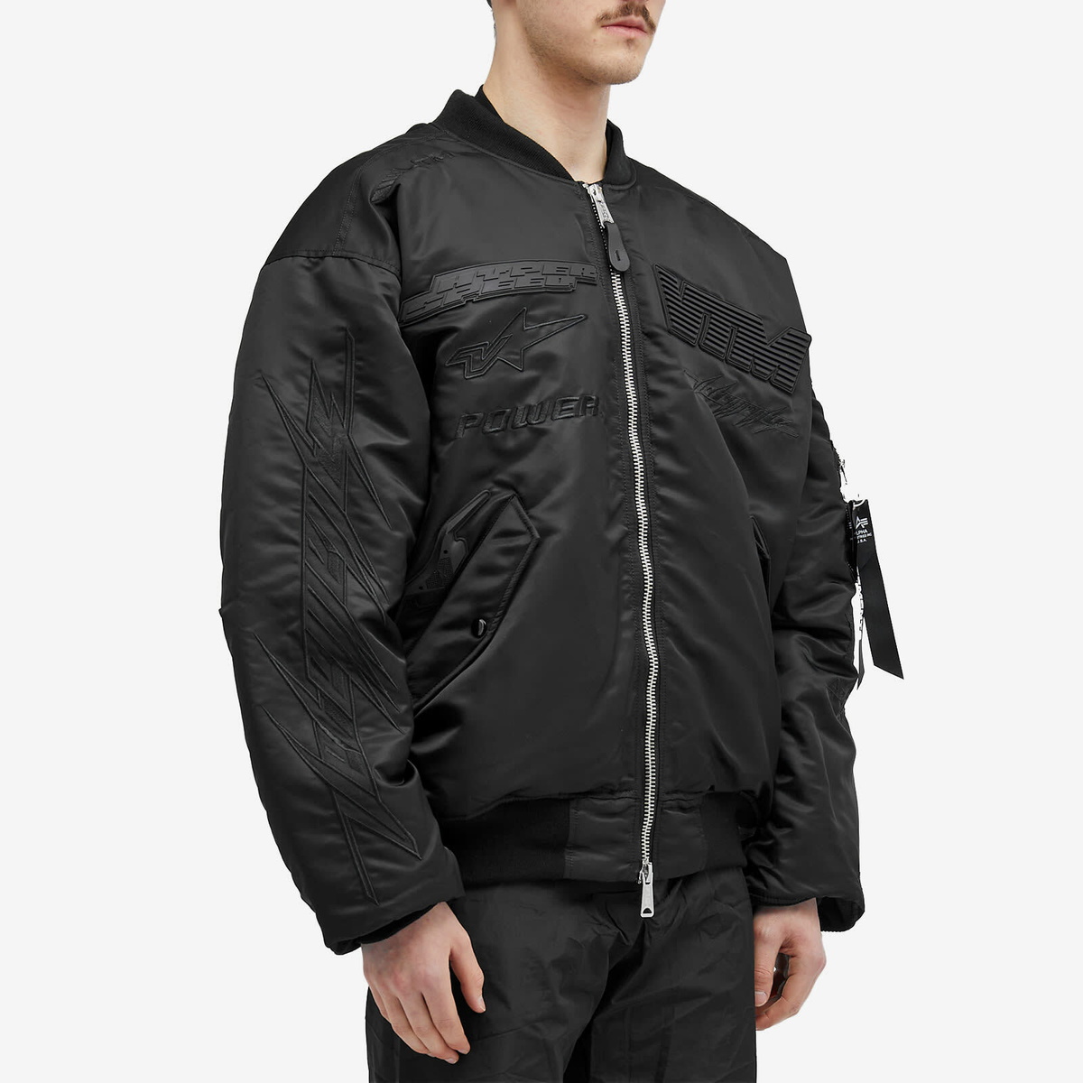 Vetements Men's Blackout Racing Bomber Jacket in Black Vetements
