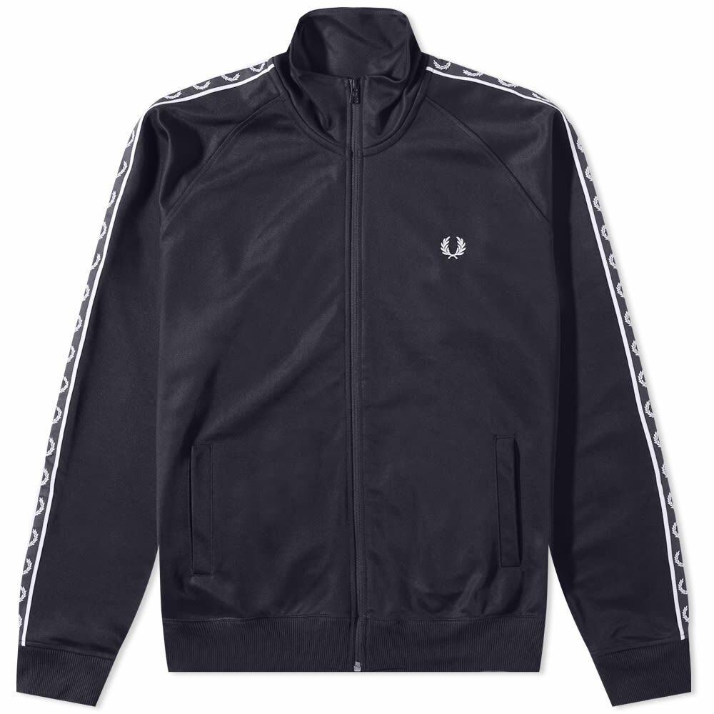 Fred Perry Men's Contrast Tape Track Jacket in Navy Fred Perry