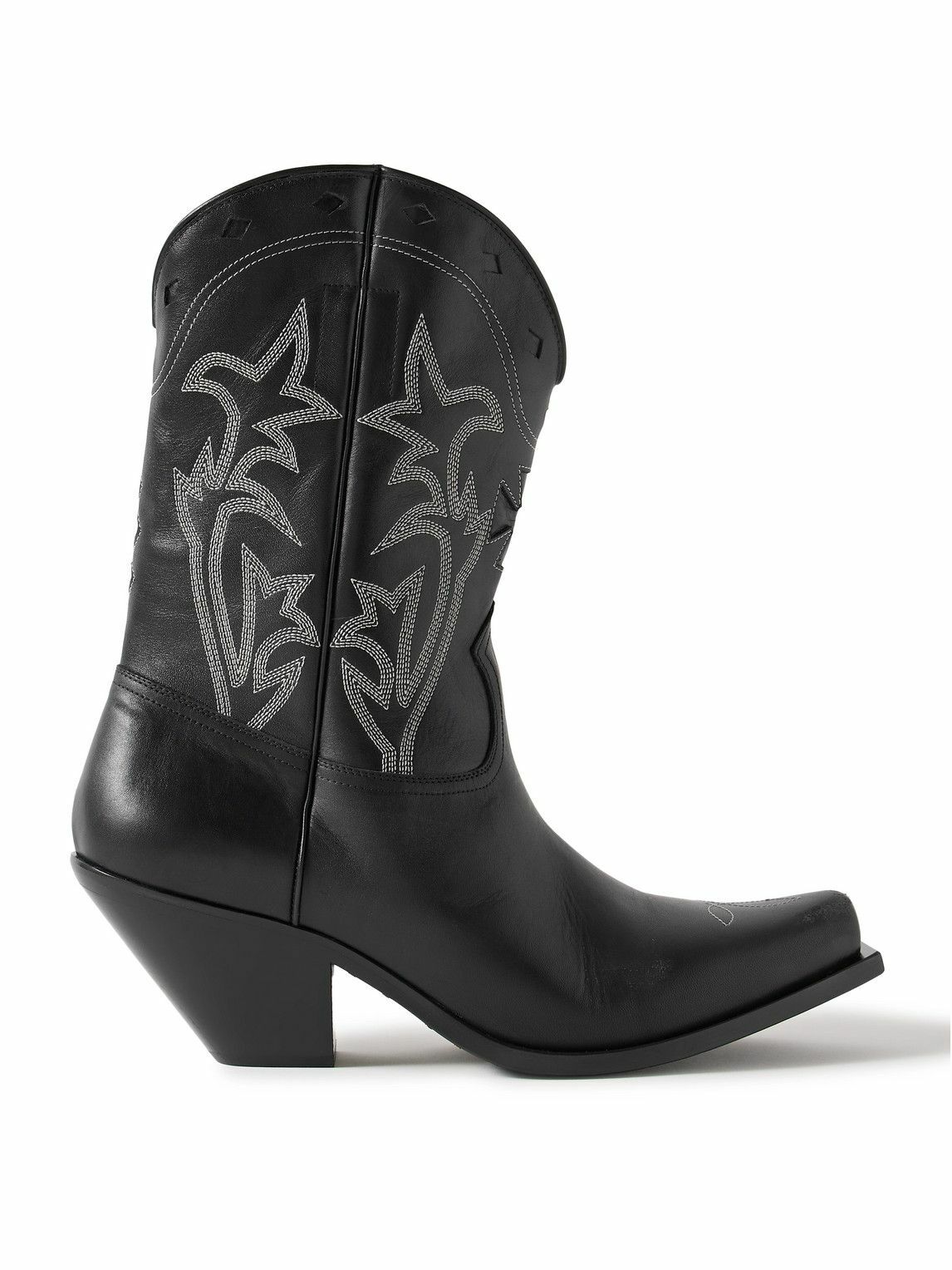 Enfants Riches Déprimés - Swiss Cowboy Embroidered Leather Boots - Black