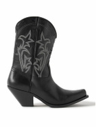 Enfants Riches Déprimés - Swiss Cowboy Embroidered Leather Boots - Black