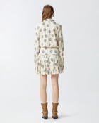 Pinko Mini Shirt Dress In Twill With Swirl Print Cream/Black