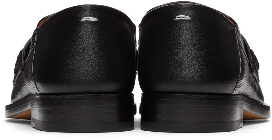 Maison Margiela Black Grained Stitch Camden Loafers Maison