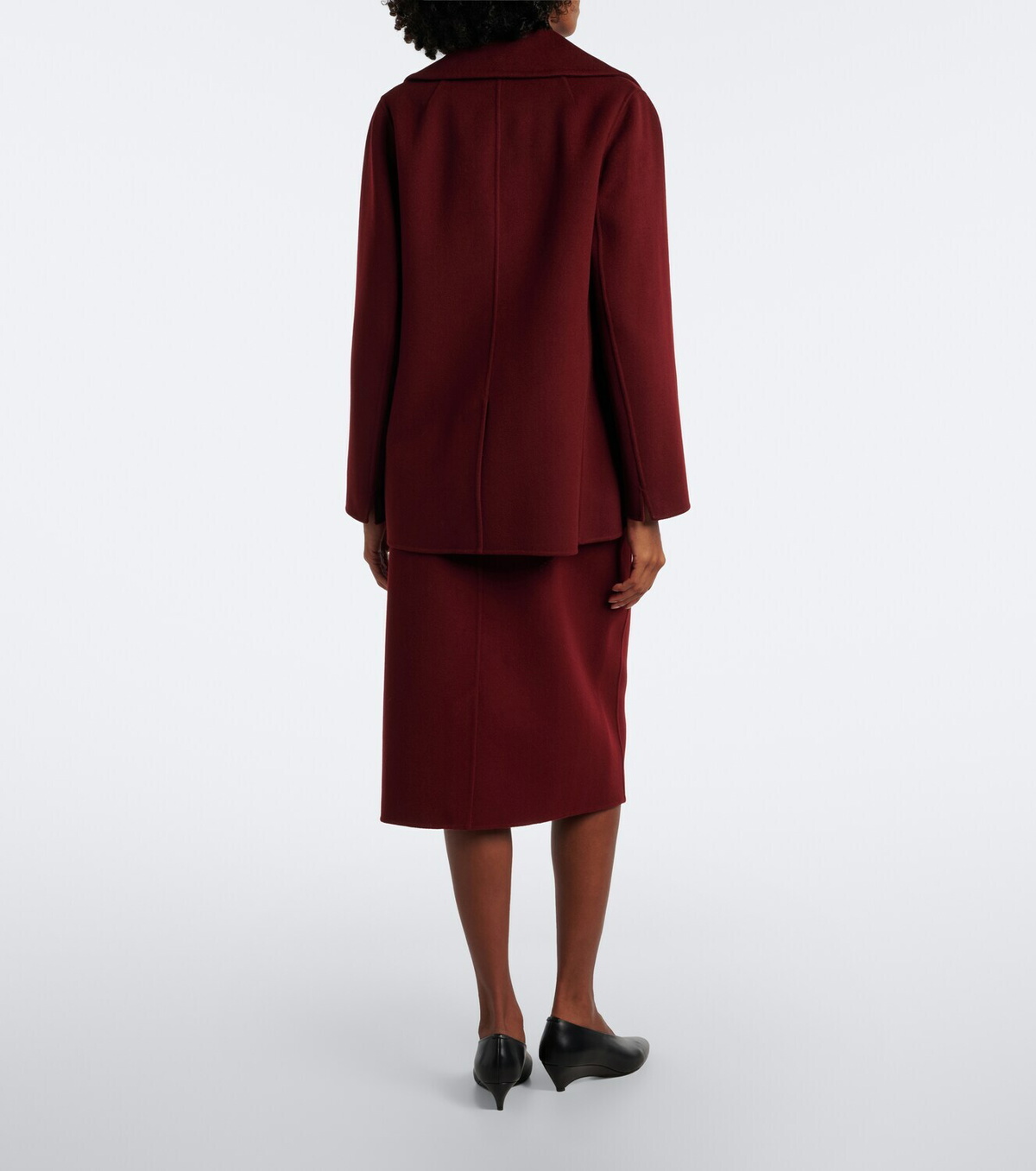 'S Max Mara Belted virgin wool pencil skirt