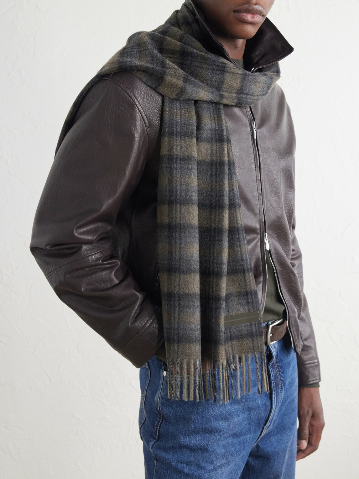 Zegna - Checked Brushed Cashmere Scarf