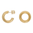 Numbering Gold Unbalanced Circle Earrings