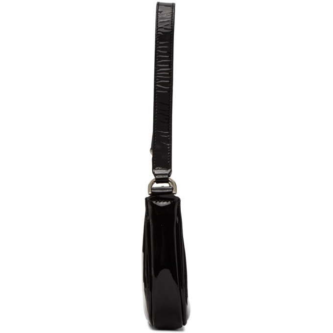 BY FAR Black Patent Rachel Baguette Bag