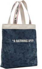 BAPE Blue Solid Camo Denim Tote