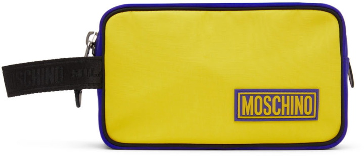 Photo: Moschino Blue & Yellow Canvas Pouch