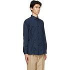 Issey Miyake Men Navy Poplin Puckering Shirt