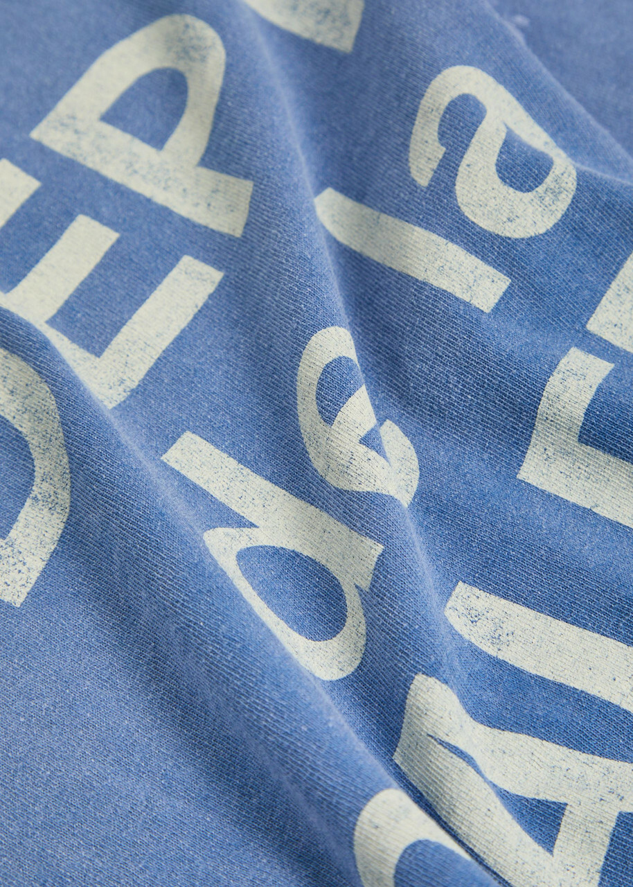 Gallery Dept. Painted French Collector Distressed Cotton T-shirt Blue