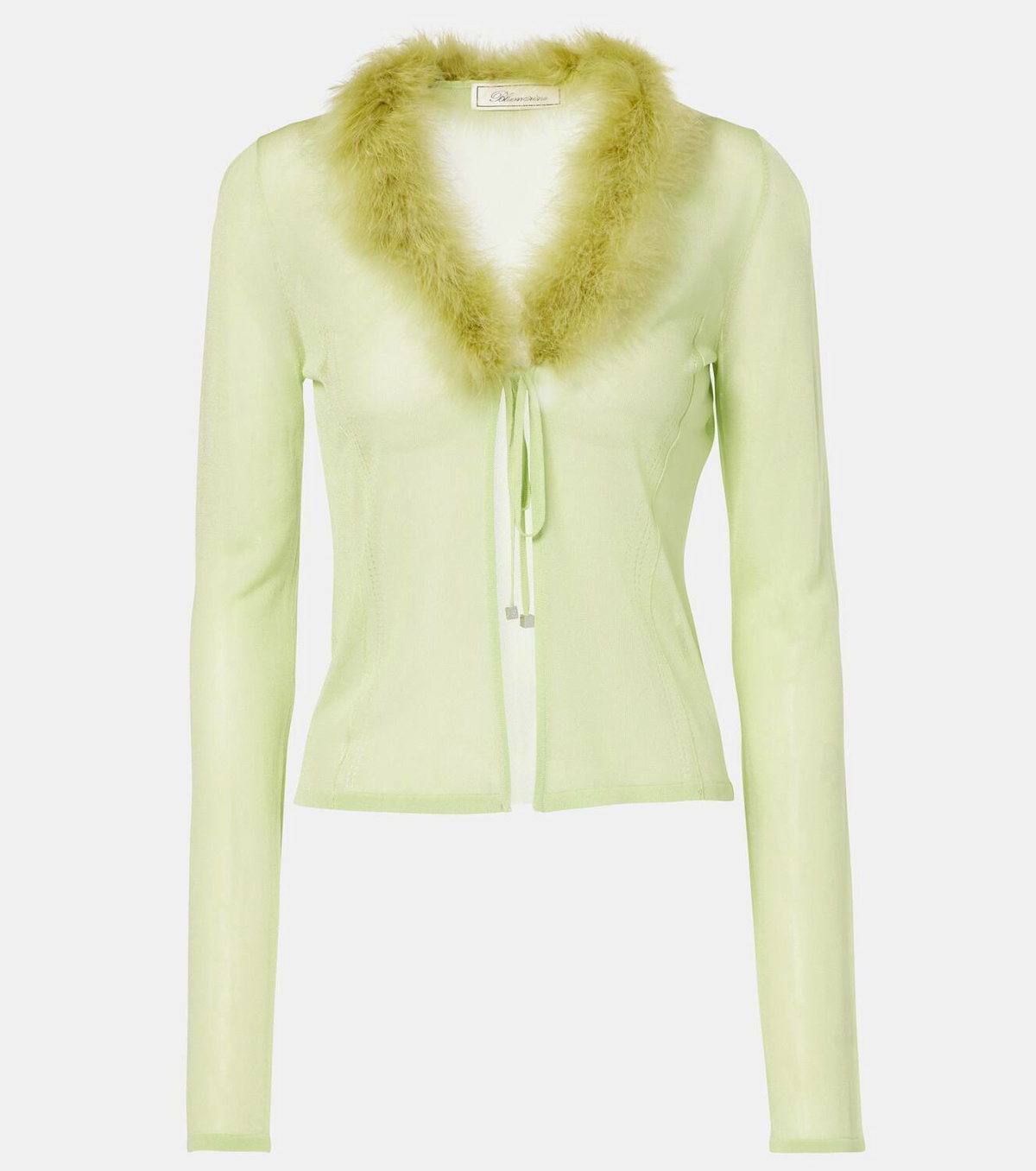 Blumarine Feather-trimmed cardigan