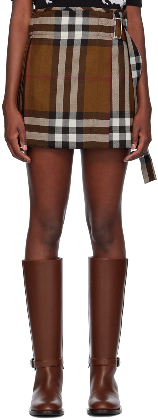 Burberry Brown Check Miniskirt Burberry 