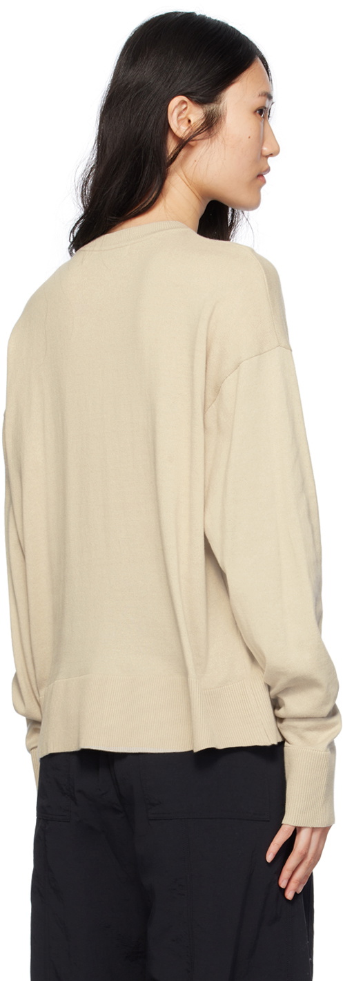 Birrot Beige Embroidered Sweater
