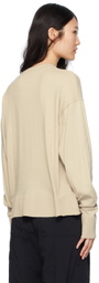 Birrot Beige Embroidered Sweater