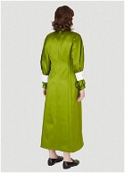 Contrast Collar and Cuff Dress in Green