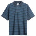 Polar Skate Co. Men's Stripe Surf Polo Shirt in Neptune Blue