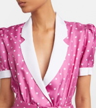 Rodarte Belted polka-dot silk twill midi dress