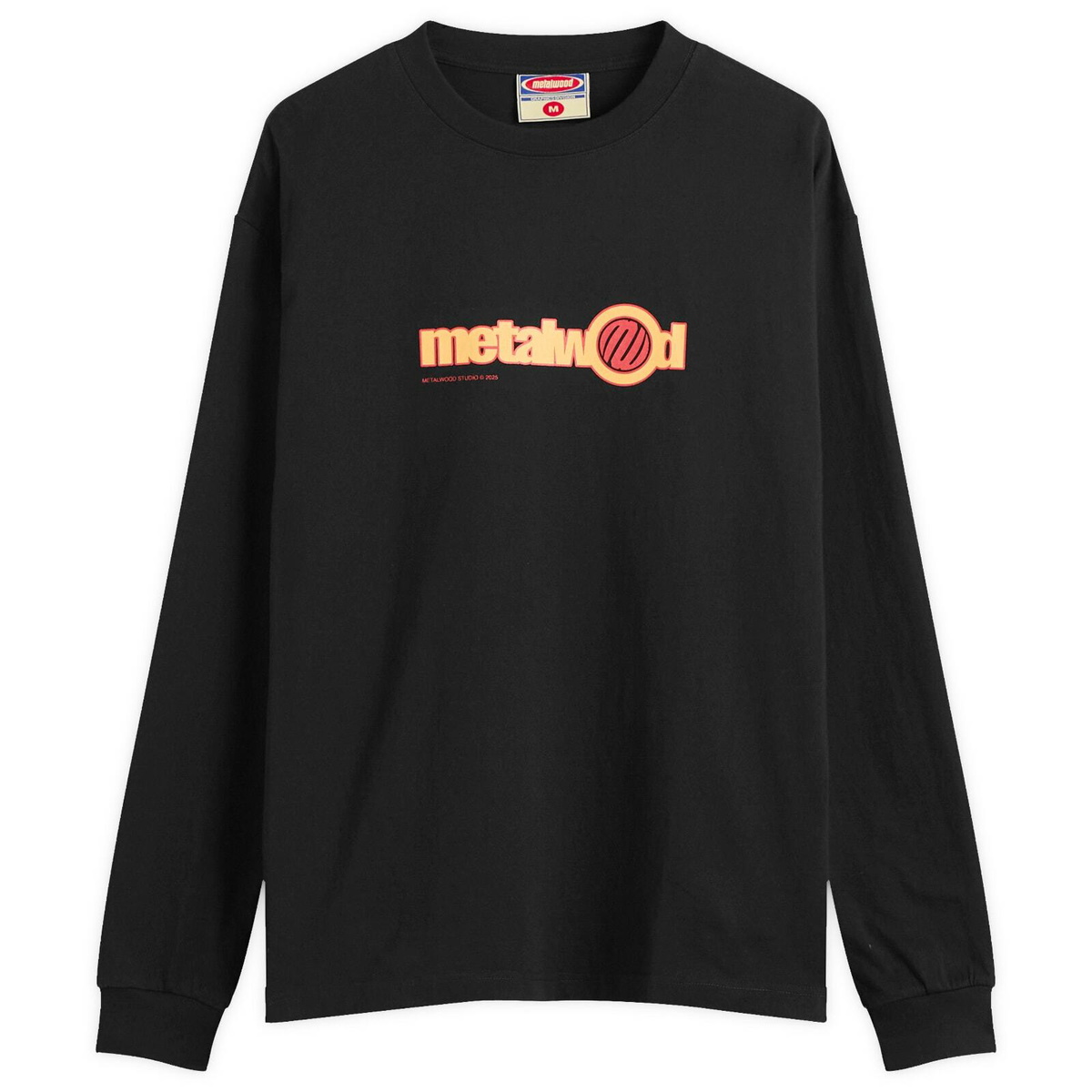 Metalwood Studio Men's Word Long Sleeve T-Shirt in Black