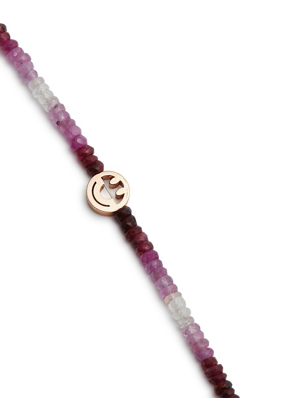 Roxanne First The Smiley Sapphire Beaded Bracelet - Pink - One Size