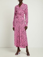 ROTATE - Benya Printed Viscose Wrap Midi Dress