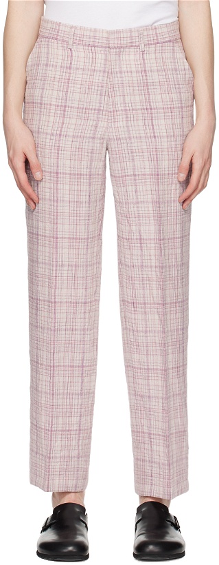 Photo: AURALEE Pink & White Check Trousers