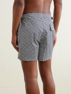 Onia - Printed Mid-Length Wide-Leg Swim Shorts - Blue
