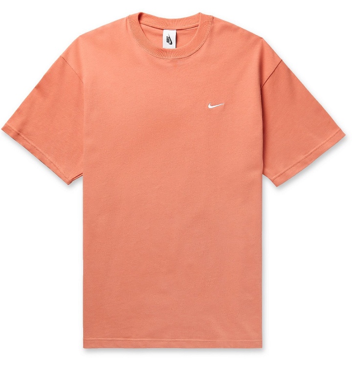 Photo: Nike - NRG Logo-Embroidered Cotton-Jersey T-Shirt - Orange