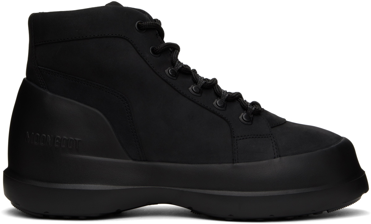 Moon Boot Black Luna Trek Mid Nubuck Boots Moon Boot