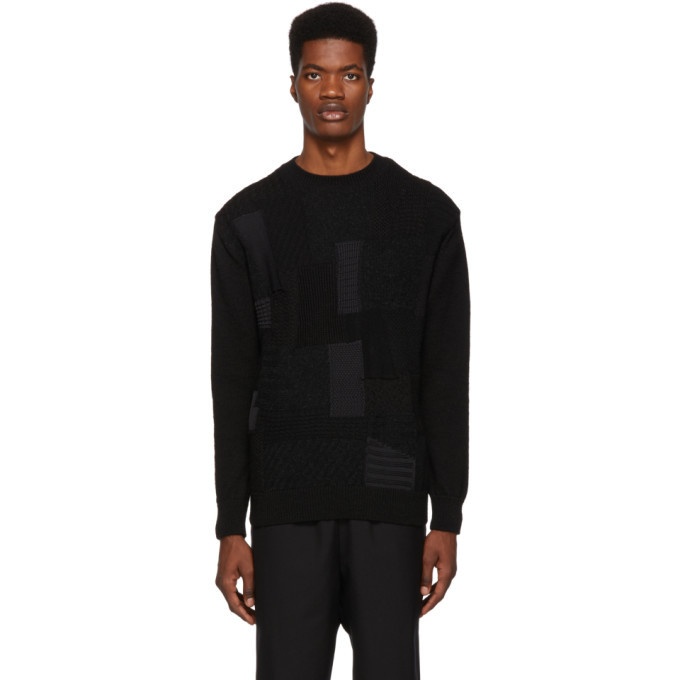 Photo: Comme des Garcons Homme Black Multifabric Sweater