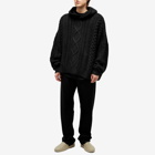 Fear of God ESSENTIALS Men's Cable Knit Hoodie in Jet Black